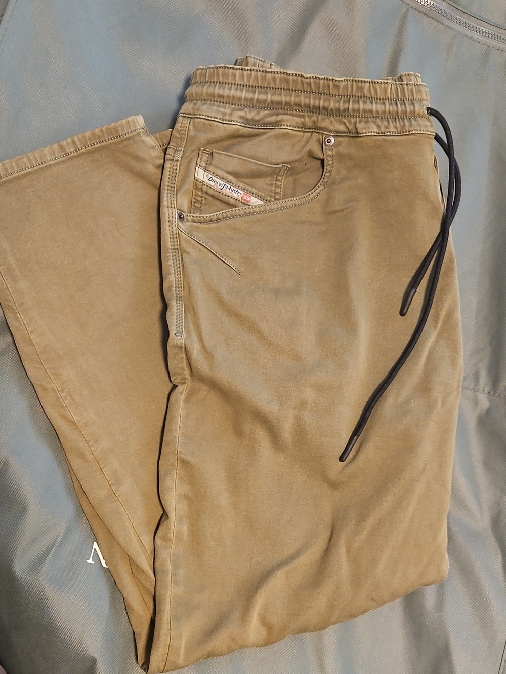 Diesel Men's Olive-Tan Drawstring Joggers